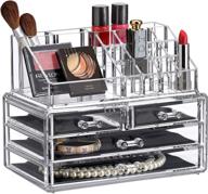 💎 abby acrylic jewelry and cosmetic organizer - space-saving stackable design, ideal storage solution for bracelets, rings, lipsticks, brushes, and more logo