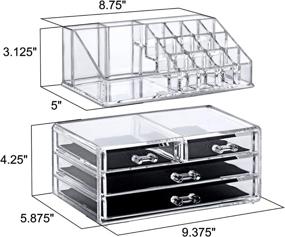 img 1 attached to 💎 Abby Acrylic Jewelry and Cosmetic Organizer - Space-Saving Stackable Design, Ideal Storage Solution for Bracelets, Rings, Lipsticks, Brushes, and More