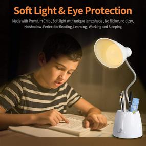 img 2 attached to 💡 Flexible LED Desk Lamp with 3 Color Modes, Eye Protection and Pen Holder for Study, Bedroom, and Office