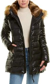 img 3 attached to S13 Women's Chelsea Mid Length Down Puffer: Stay Warm in Style with Faux Fur Trimmed Hood