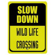 slow crossing traffic aluminum metal logo