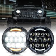 🚙 xprite 105w cree светодиодные фары для jeep wrangler jk tj lj 1997-2018, одобрены dot - дальний/ближний свет, drl, желтый поворотный сигнал, круглые фары диаметром 7 дюймов. логотип