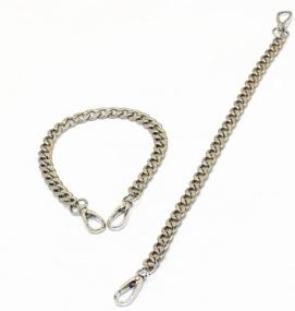 img 3 attached to 👜 Metal Buckled Silver Handbag Chains: Model Worker 2-Pack DIY Iron Flat Chain Straps for Clutches & Purses, 1/2" Wide, 23.6" Long, with Wrist Straps Replacement Handles