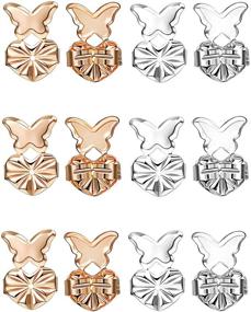 img 4 attached to 👂 FIBO STEEL 6Pairs Earring Backs Support for Women - Heavy Earring Lifters Set with Adjustable Secure Butterfly Magic Backs for Droopy Earlobes