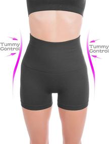 img 3 attached to 🏋️ Premium Tummy Control Fitness Running Bike Shorts for Women | Yoga Shorts