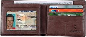 img 3 attached to SANXIULY Mens Genuine Leather Bifold Wallet Extra Capacity ID Window RFID Blocking Leather