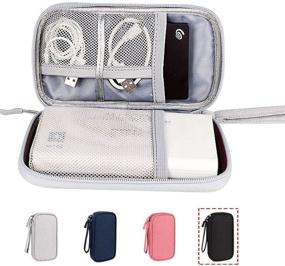 img 4 attached to 🔌 Waterproof Portable Electronic Organizer Case - Travel Cable Bag and Cord Storage Case for Charging Cable, Cell Phone, Power Bank - Universal Cord Storage Carrying Case