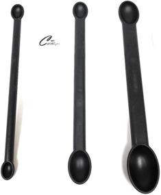 img 4 attached to 🥄 Ultimate Magnetic Measuring Spoons Set - Extra Long Reach, Black, Double Ended for Precise Cooking & Baking