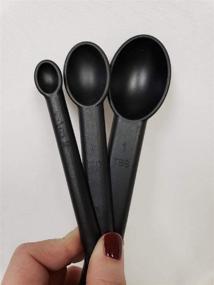 img 2 attached to 🥄 Ultimate Magnetic Measuring Spoons Set - Extra Long Reach, Black, Double Ended for Precise Cooking & Baking