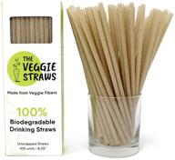 🌿 100% biodegradable unwrapped straws, 100 count – 8.25"h, eco-friendly and made from vegetable fibers logo