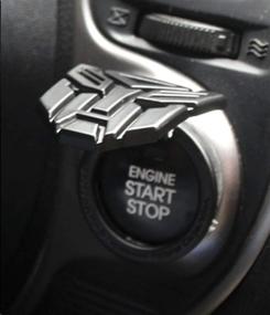 img 2 attached to 🚗 Autobot-Classic Black Transformers Car Engine One-Button Start Button Protective Cover - Ignition Stickers for Car Interior Modification, Key Ignition Switch Metal Decoration, and Push to Start Button