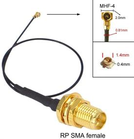 img 3 attached to 🔌 2-Pack RF Pigtail WiFi Antenna Extension Cable 0.81mm for M.2 Cards - UFL to SMA NGFF IPX MHF4 to RP SMA Female (Male pin), Ideal for PCI WiFi Card & Wireless Router, 2 inch (5 cm) Length