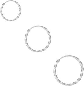 img 2 attached to 👃 Stylish and Versatile NZDLM Nose Rings Cartilage Hoop Earrings: Adjustable Round Sterling Silver Jewelry for Women, Men, and Girls