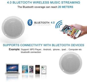img 3 attached to 🔊 Herdio 4" Waterproof Marine Bluetooth Ceiling Speakers for Bathroom, Kitchen, Home, Outdoor, Camper, Golf Cart, Boat - Flush Mount