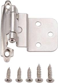img 1 attached to 🚪 KINGO HOME 50 Pack 3/8 Inch Satin Nickel Cabinet Hinges, Inset Face Mount Self Closing Door Hinges