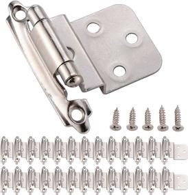 img 4 attached to 🚪 KINGO HOME 50 Pack 3/8 Inch Satin Nickel Cabinet Hinges, Inset Face Mount Self Closing Door Hinges