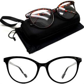 img 4 attached to Bifocal Reading Glasses for Women with FREE Storage Case - 2-Pack Spring Hinge Clear Lenses Cat Eyes Readers (1.50, 1.75, 2.00, 2.50)