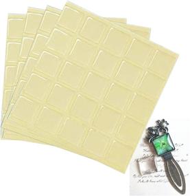 img 2 attached to 🔹 High-Quality 100-Piece Square Epoxy Stickers, 1 Inch, Ideal for Collage Pendants, Bracelets, and Tiles