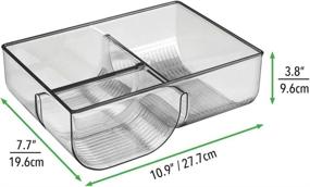 img 1 attached to mDesign Lid Holder for Efficient Kitchen Organization: 3-Compartment Plastic Organizer Bin - 2 Pack - Smoke Gray