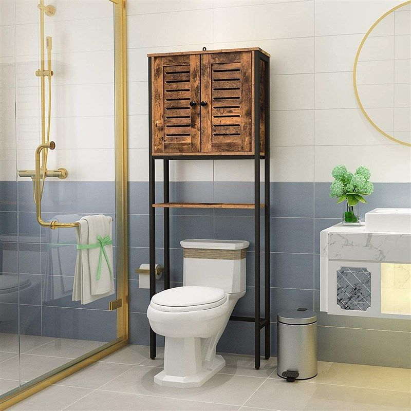 HOOBRO Over the Toilet Storage, 3 Tier Over Toilet Bathroom Organizer with  Adjustable Feet, Industrial Multi-Functional Toilet Rack, Bathroom Storage