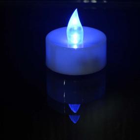 img 2 attached to 🕯️ Gedengni 12 Flameless Candles - Blue LED Flickering Tealights: Smokeless & Heat-Free, Batteries Included