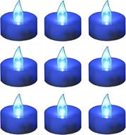 🕯️ gedengni 12 flameless candles - blue led flickering tealights: smokeless & heat-free, batteries included логотип