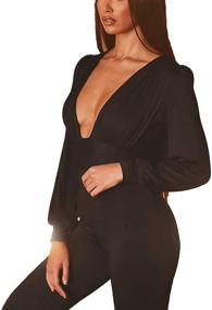 img 3 attached to 👗 Syydn Jumpsuit: Stylish and Comfy Stretchy Bodysuit for Women's Jumpsuits, Rompers & Overalls