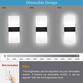 img 3 attached to LIGHTESS Modern Wall Sconce: Dimmable 12W Black Indoor Wall Lamp for Bedroom and Living Room