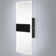 lightess modern wall sconce: dimmable 12w black indoor wall lamp for bedroom and living room логотип