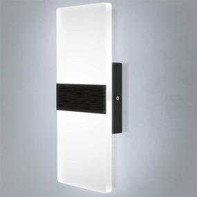 img 4 attached to LIGHTESS Modern Wall Sconce: Dimmable 12W Black Indoor Wall Lamp for Bedroom and Living Room