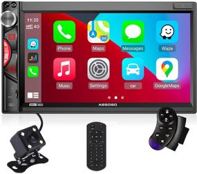 img 4 attached to 🚗 ABSOSO 7 Inch Touchscreen Car Stereo with Apple CarPlay, Bluetooth, Mirror Link, HD Backup Camera, 16-Band EQ, AM/FM Radio, USB/SD/AUX, Video Output, SWC, Wireless Remote