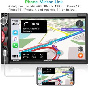 img 2 attached to 🚗 ABSOSO 7 Inch Touchscreen Car Stereo with Apple CarPlay, Bluetooth, Mirror Link, HD Backup Camera, 16-Band EQ, AM/FM Radio, USB/SD/AUX, Video Output, SWC, Wireless Remote