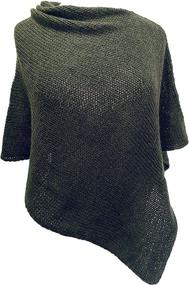 img 1 attached to 🧣 Hand-Knit Alpaca Poncho Shawl Sweater for Women - Peruvian Dressy Fashion Wrap with Alpaca Wool Blend