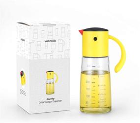 img 3 attached to 🍶 Vucchini Yellow Cute Glass Gravity Oil & Vinegar Dispenser Bottle with Handle - Soy Sauce Dispenser & Kitchen Olive Oil Spout