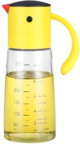 img 4 attached to 🍶 Vucchini Yellow Cute Glass Gravity Oil & Vinegar Dispenser Bottle with Handle - Soy Sauce Dispenser & Kitchen Olive Oil Spout