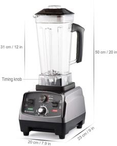 img 1 attached to 🥤 BATEERUN Professional Countertop Blender: 2200W High Speed Smoothie Maker with Timer, 68OZ BPA-Free Jar