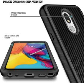 img 2 attached to 📱 E-Began LG Stylo 5 Case with Built-In Screen Protector - Full-Body Protection, Shockproof Carbon Fiber Design