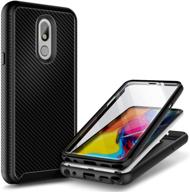 📱 e-began lg stylo 5 case with built-in screen protector - full-body protection, shockproof carbon fiber design logo