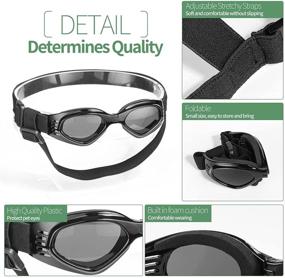 img 1 attached to 🐶 NVTED Dog Goggles Dog Sunglasses, Foldable Pet Sunglasses with Adjustable Eyewear for UV Protection, Suitable for Small-Medium Cats and Dogs (Black)