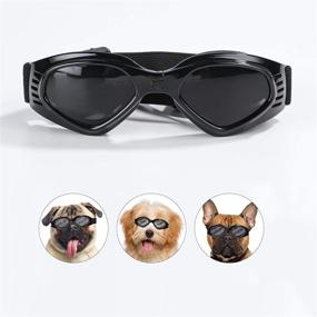 img 4 attached to 🐶 NVTED Dog Goggles Dog Sunglasses, Foldable Pet Sunglasses with Adjustable Eyewear for UV Protection, Suitable for Small-Medium Cats and Dogs (Black)