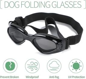 img 3 attached to 🐶 NVTED Dog Goggles Dog Sunglasses, Foldable Pet Sunglasses with Adjustable Eyewear for UV Protection, Suitable for Small-Medium Cats and Dogs (Black)