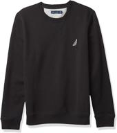 👕 nautica men's cozy crew neck fleece sweatshirt: ultimate comfort and style logo