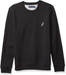 img 4 attached to 👕 Nautica Men's Cozy Crew Neck Fleece Sweatshirt: Ultimate Comfort and Style