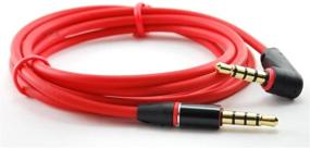 img 1 attached to 🎧 Conwork 2-Pack 4ft 3.5mm Audio Extension Cable [Gold Plated Connectors] - Male to Male TRRS Stereo - 90 Degree Right Angle - iPhone, iPad, Smartphones - Red - Media Players, Tablets