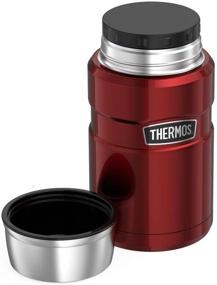 img 1 attached to 🍲 THERMOS Stainless King Food Jar - 24oz, Cranberry: Enhanced Vacuum Insulation