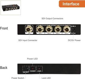 img 2 attached to 🔁 J-Tech Digital Premium Quality SDI Splitter 1x4: High-Performance Solution for SD-SDI, HD-SDI, 3G-SDI with Long-Distance Support (1320 Ft)!