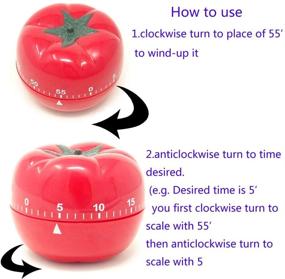 img 2 attached to Yueton Tomato-Shaped Kitchen Craft Mechanical Wind-Up Timer with 60 Minutes Duration and 360-Degree Rotation for Cooking