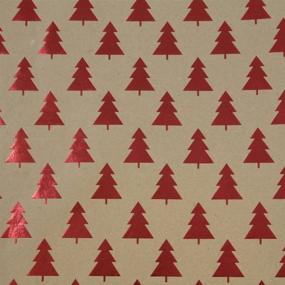 img 2 attached to 🎁 JAM PAPER Christmas Kraft Wrapping Paper - 25 Sq Ft - Red Trees on Brown Kraft Paper - Individual Roll