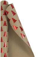 🎁 jam paper christmas kraft wrapping paper - 25 sq ft - red trees on brown kraft paper - individual roll logo