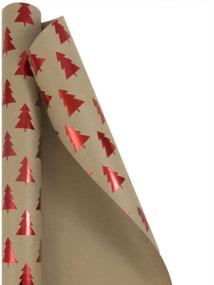 img 4 attached to 🎁 JAM PAPER Christmas Kraft Wrapping Paper - 25 Sq Ft - Red Trees on Brown Kraft Paper - Individual Roll